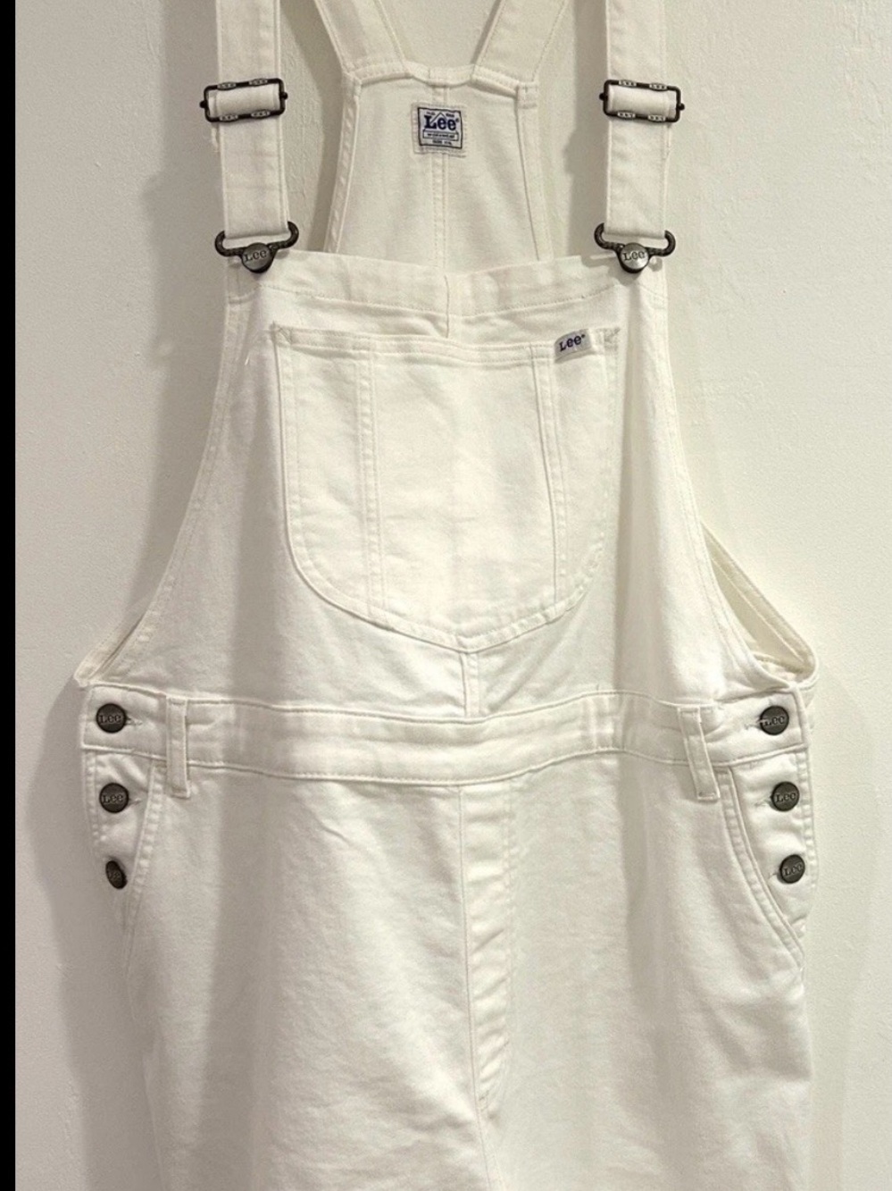 Lee Vintage Modern White Denim Shorts Overall Women's Size 2X Blue. NWOT